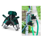 2-Way Y-Shape Garden Hose Splitter (2-Pack) - Heavy-Duty Water Spigot Adapter with Individual Shut-Off Valves
