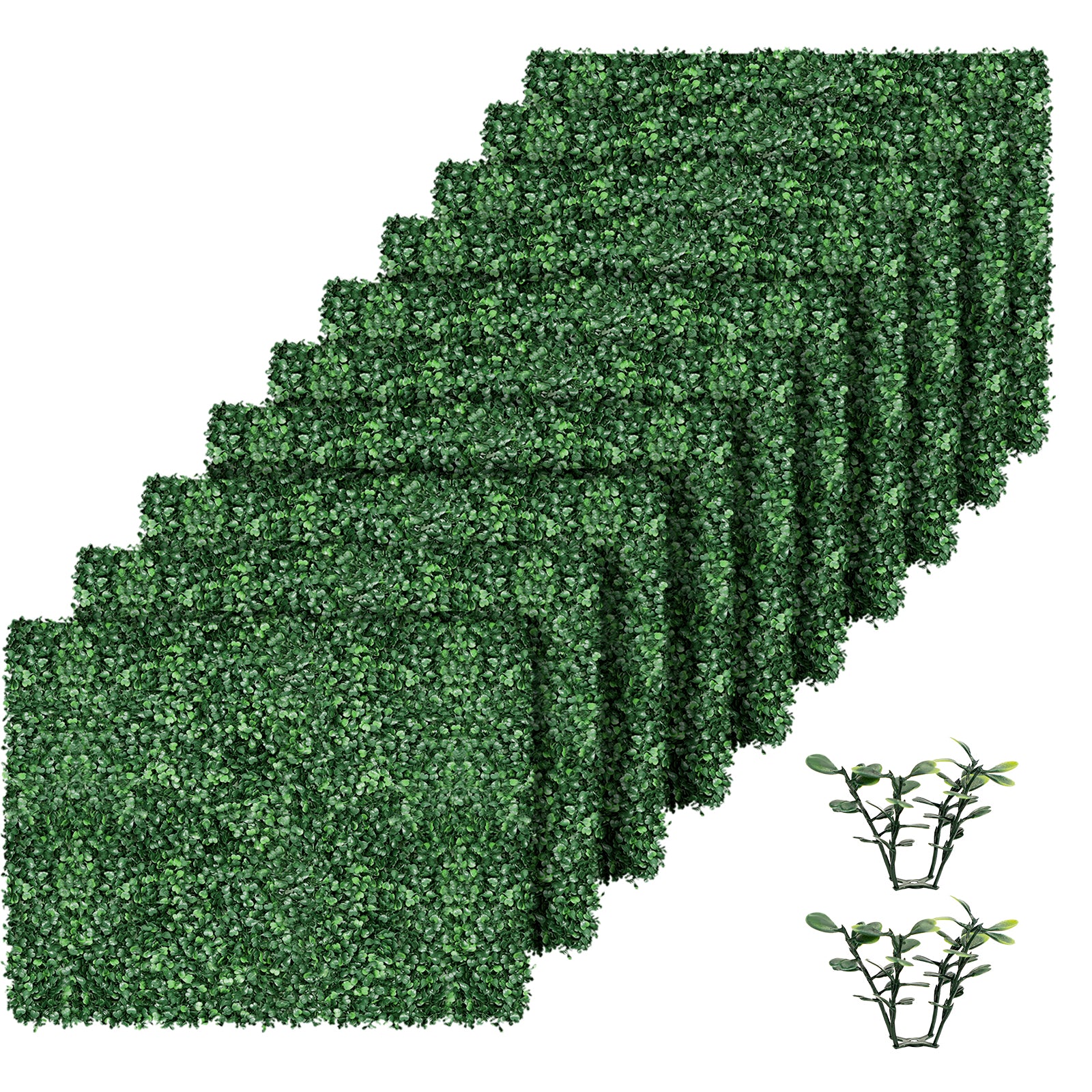 Artificial Green Wall Panel - 4-layer Leaves, 17"x 13" Grass Wall Panel, Artificial Green Wall Panel Boxwood Privacy Fence Screen Sun Protection, Suitable for Both Outdoor and Indoor Decoration