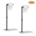 Toilet Paper Holder Stand, Set of 2 Freestanding Toilet Paper Holder, Standing Toilet Paper Holder with Reserve Storag Bathroom Toilet Paper Roll Holder with Wooden Base