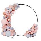 6. 6ft Round Balloon Arch Stand Frame Circle for Wedding Background Decor Black