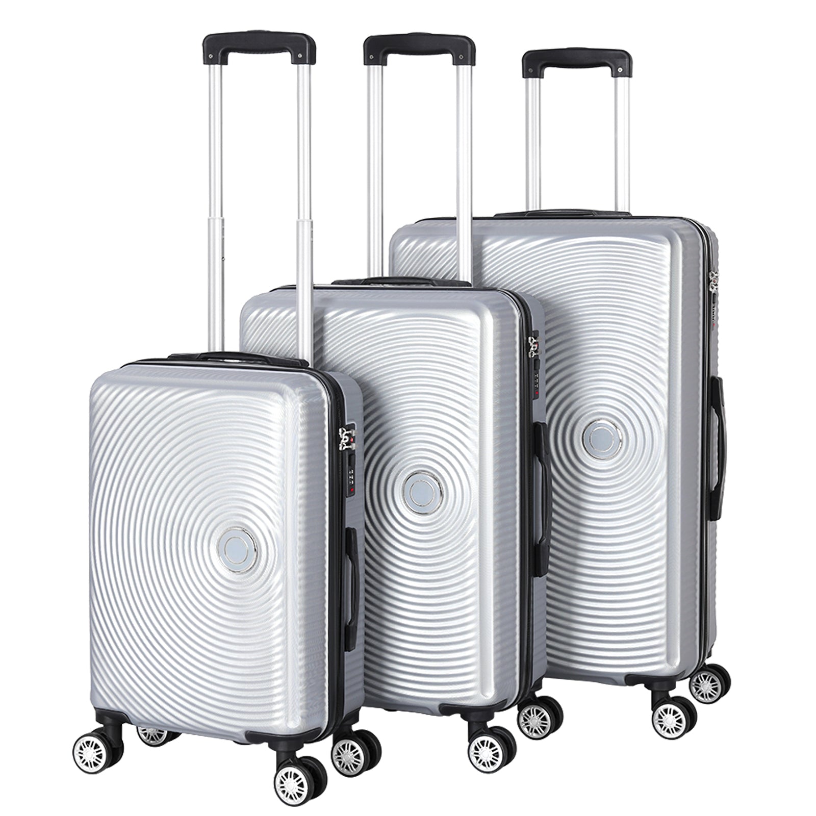 3 Pieces Luggage Set ABS Travel Suitcase with Spinner Wheels, Durable Hardshell Carry on Suitcase with TSA Lock (20 inch 24 inch 28 inch)