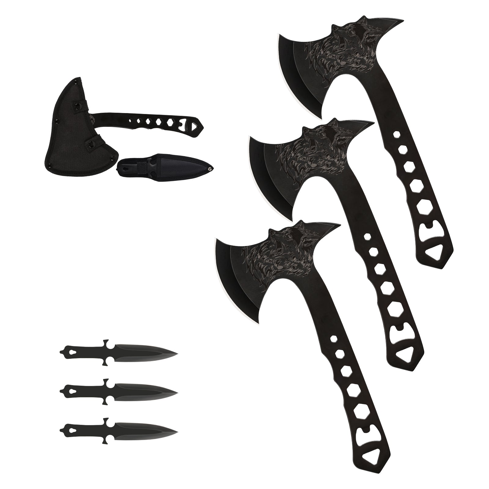 Precision Strike 3-Pack Throwing Axe & Tomahawk Set | 10" Competition-Grade Throwing Hatchets with Integrated Bottle Opener