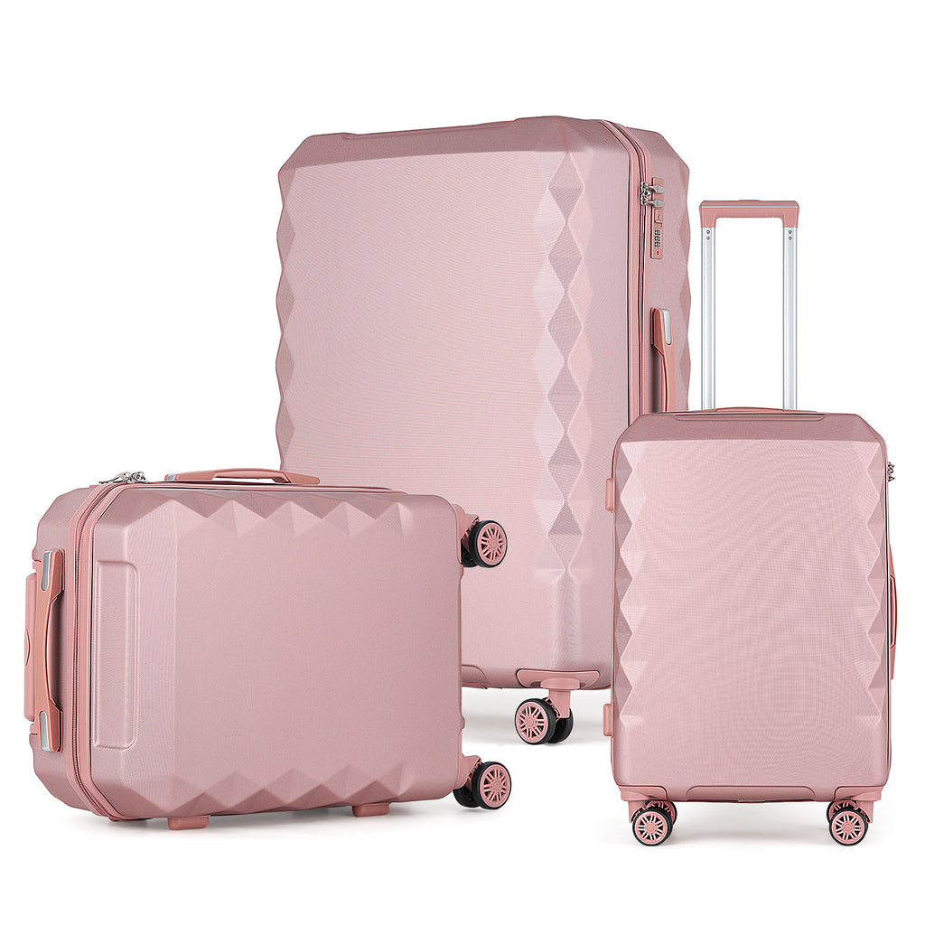 3 Piece Set (20in/24in/28in) Travel Suitcase Hardside Luggage with Spinner Wheel
