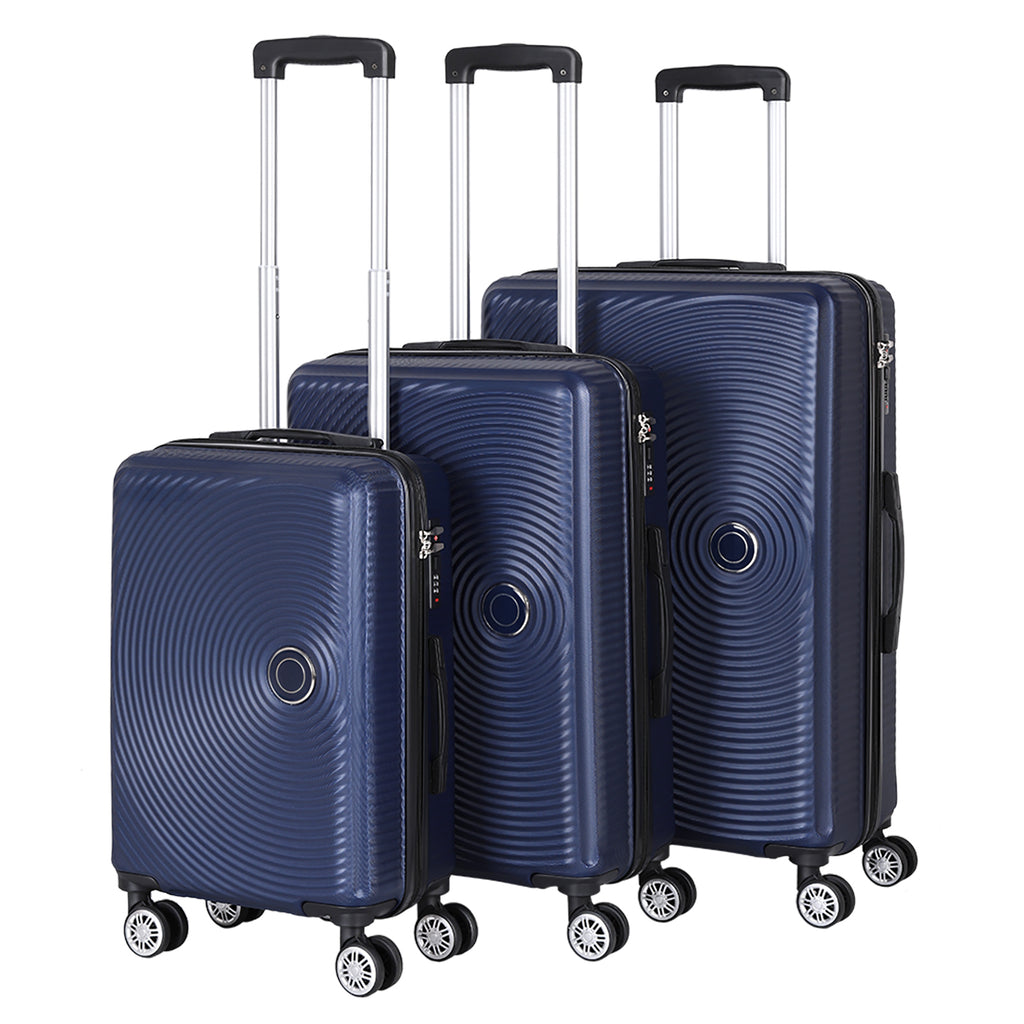 3 Pieces Luggage Set ABS Travel Suitcase with Spinner Wheels, Durable Hardshell Carry on Suitcase with TSA Lock (20 inch 24 inch 28 inch)
