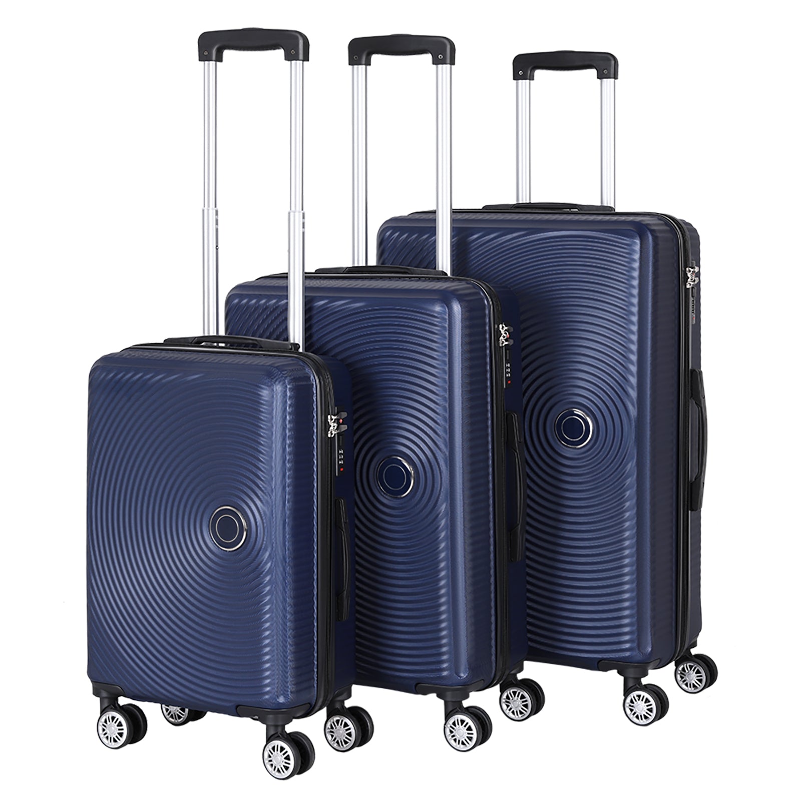 3 Pieces Luggage Set ABS Travel Suitcase with Spinner Wheels, Durable Hardshell Carry on Suitcase with TSA Lock (20 inch 24 inch 28 inch)