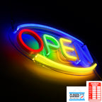 LED Neon Open Sign, 16. 5"x 8" Business Hour Sign, Powered by Plug, LED Display Window Lights for Cafe Bar Hotel Salon Bookstore Restaurant Bakery Shop Store Wall Decor