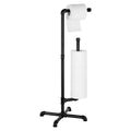 Industrial Freestanding Metal Piping Bathroom Tissue Dispenser and Reserve Storage Rack Stand