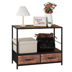 Side Tables Living Room 3 Tier Bed Side Sofa Table with Drawers Farmhouse Small End Table with Storage Shelf for Small Spaces, Bedroom, Home Decor