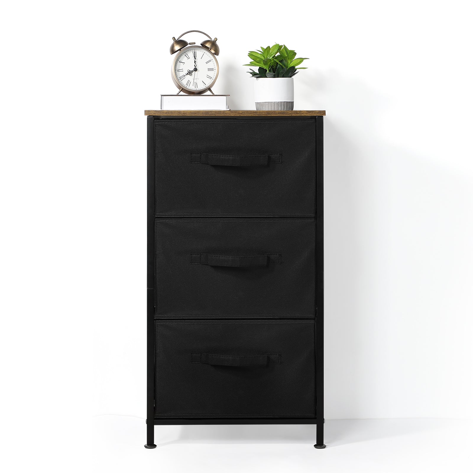 3-Drawer Fabric Nightstand - Small Bedside Dresser for Bedroom, Office & Dorm