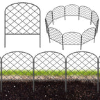 10-Piece Ornamental Garden Fencing Set, 10.83ft Long x 17in High, Weather-Resistant Metal Wire Edging for Yard and Patio Landscaping