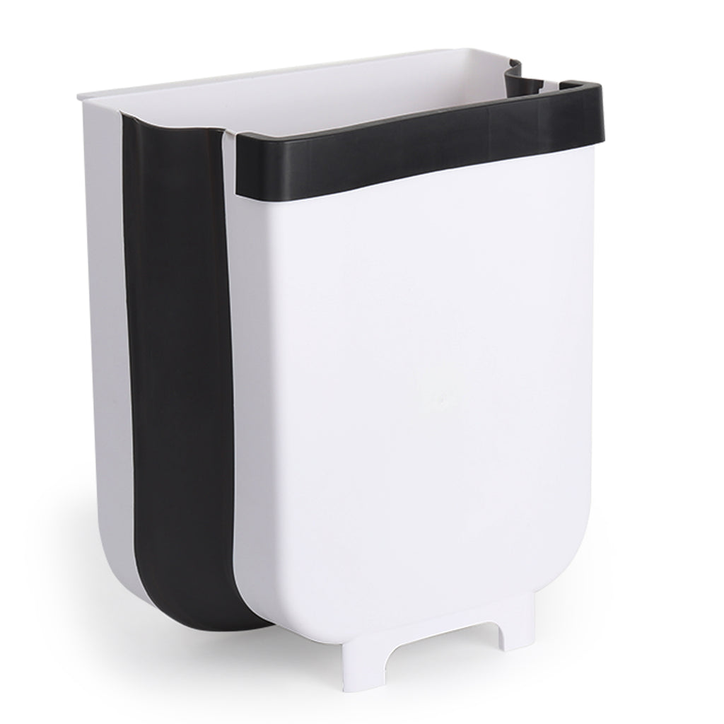 Space-Saving 9L Wall-Mounted Foldable Garbage Bin for Kitchen Cabinetry, Bathrooms, and Workspaces