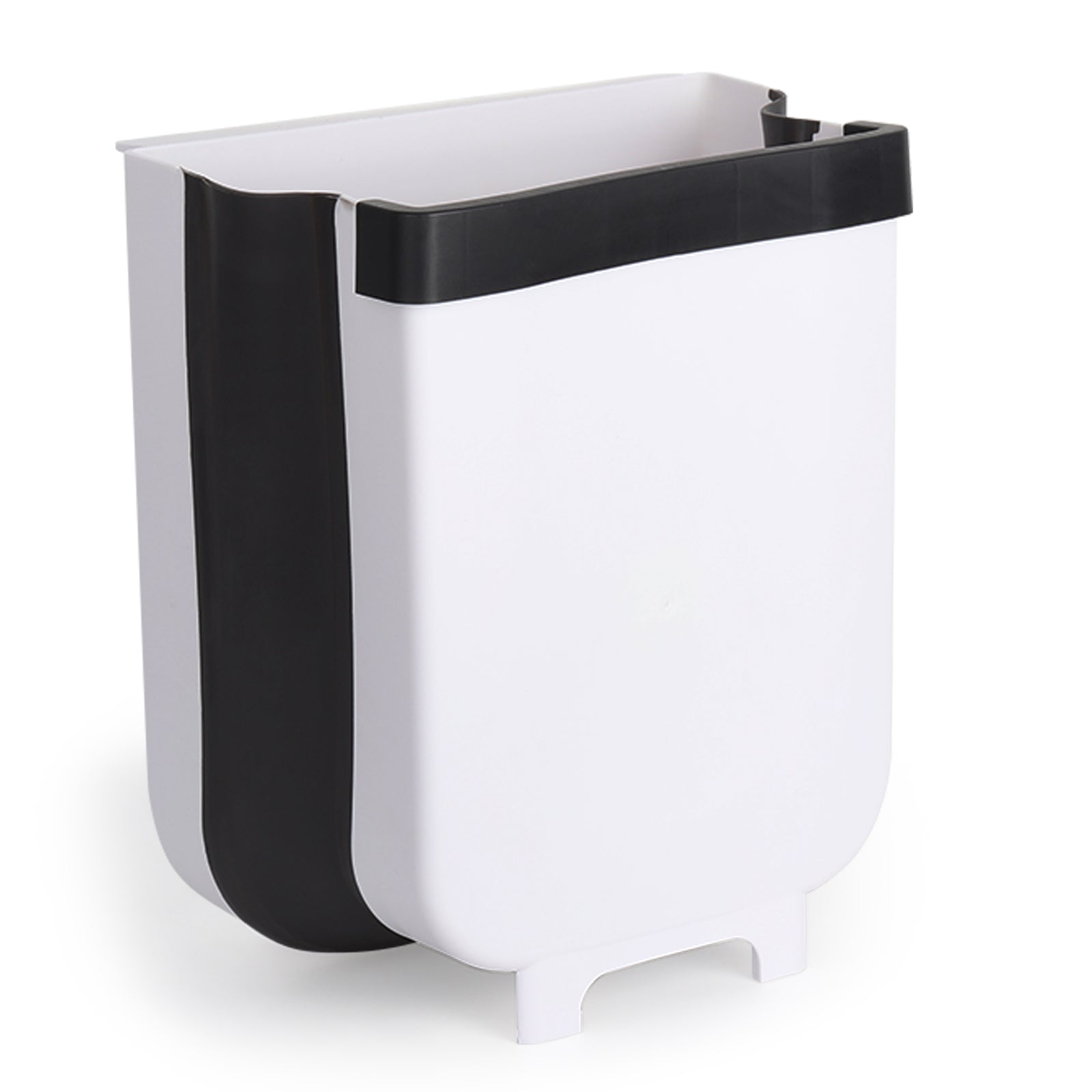Space-Saving 9L Wall-Mounted Foldable Garbage Bin for Kitchen Cabinetry, Bathrooms, and Workspaces