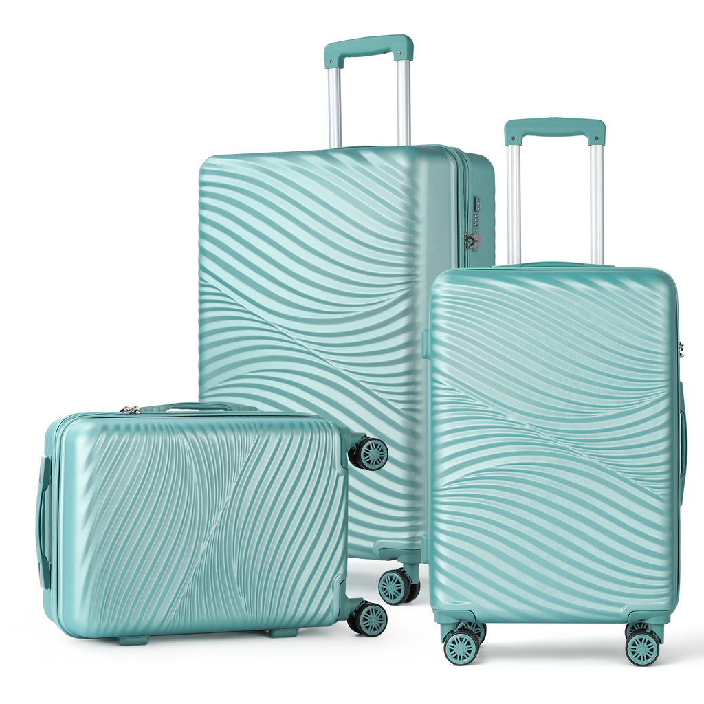 3Pcs Travel Luggage Set Trolley Spinner 20 /24/28 inch Suitcase Hard Shell Gold