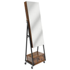 Floor Standing Jewelry Cabinet Armoire - Large Capacity Storage with Interior Mirror and Drawer