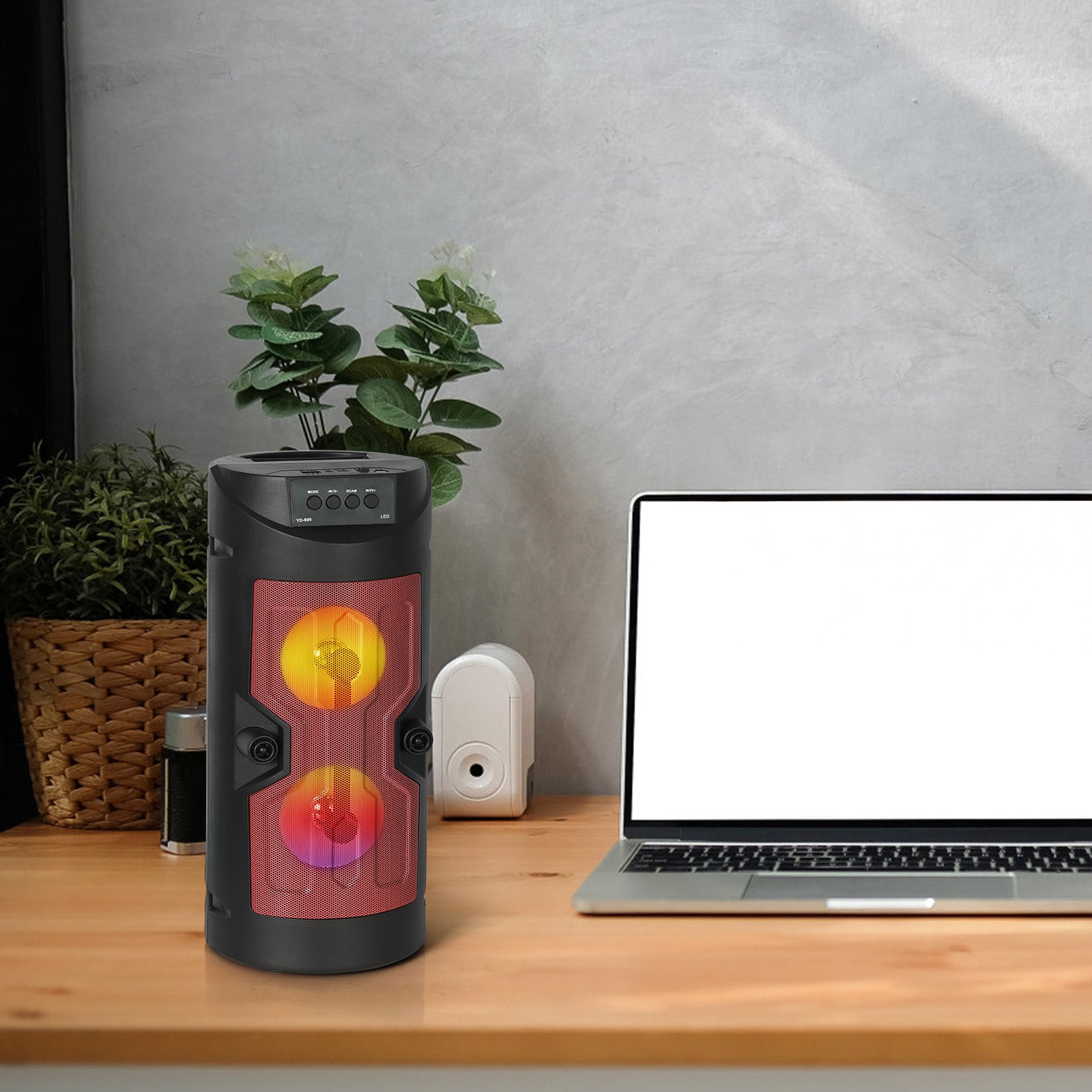 Wireless Bluetooth Karaoke Speaker - Red Dual-Speaker System with Microphone