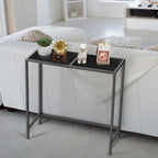 31.5" Industrial Console Table with Sturdy Metal Frame - Multi-Purpose Sofa Table for Entryway, Office Reception & Living Room, Black