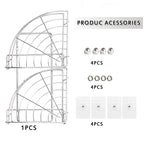 2-Tier Adhesive Stainless Steel Wall-Mounted Shower Organizer for Bathroom and Kitchen Storage