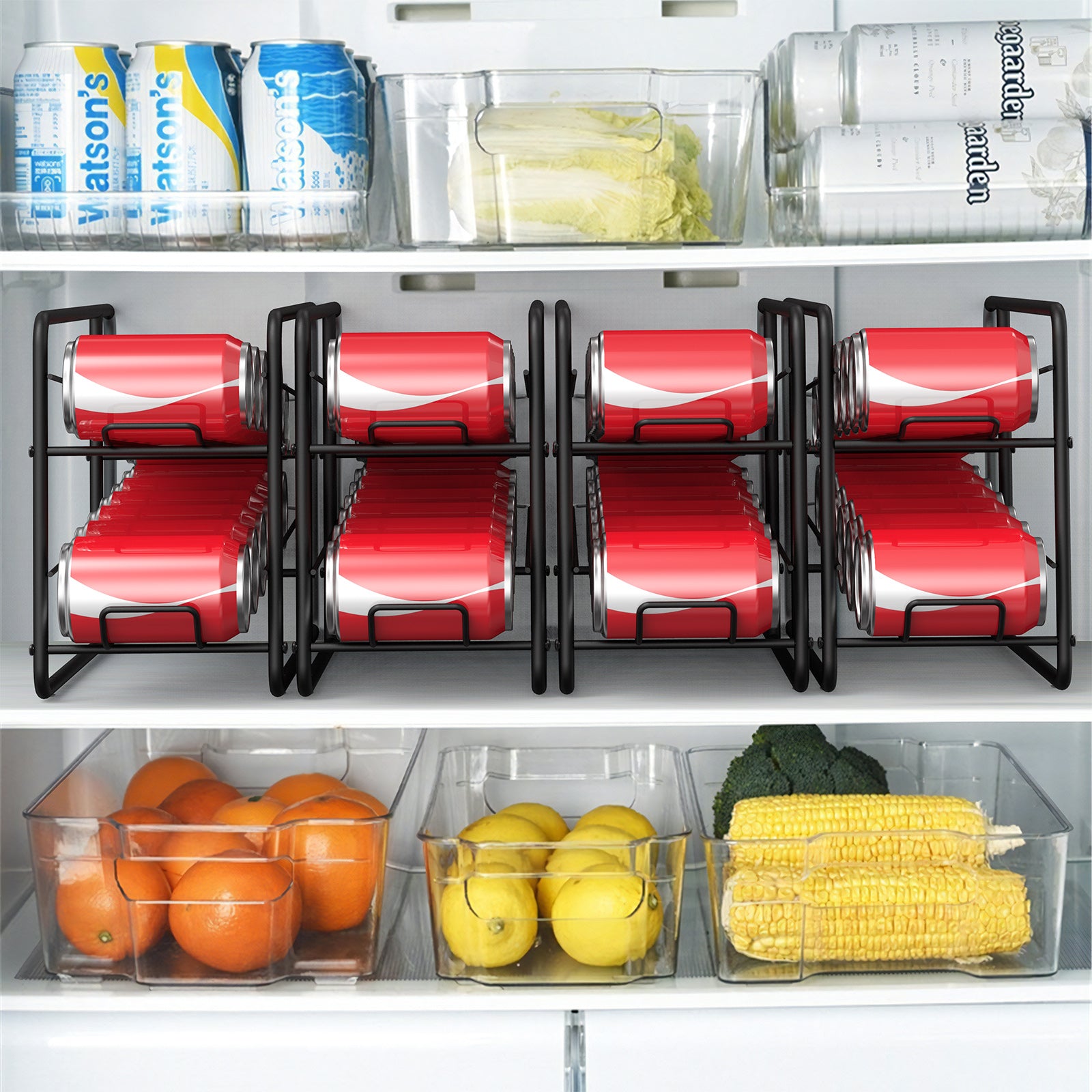Heavy-Duty Stackable Can Storage Rack | Space-Saving Kitchen Cabinet Organizer (Set of 4)