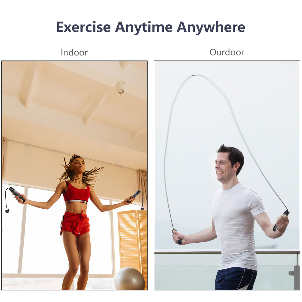 Ropeless Training Jump Rope with Weighted Handles for Fitness and Exercise