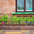 24" (H) x 10ft (L) Decorative Garden Fence - 10-Panel Rustproof Metal Border for Animals & Flower Beds, No-Dig Easy Install Yard Fencing, Arched