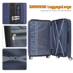 3 Piece Luggage Set, ABS Hardside Spinner Suitcases with TSA Lock, 20 /24/28 Inch Lightweight Travel Trolley Bags, Red