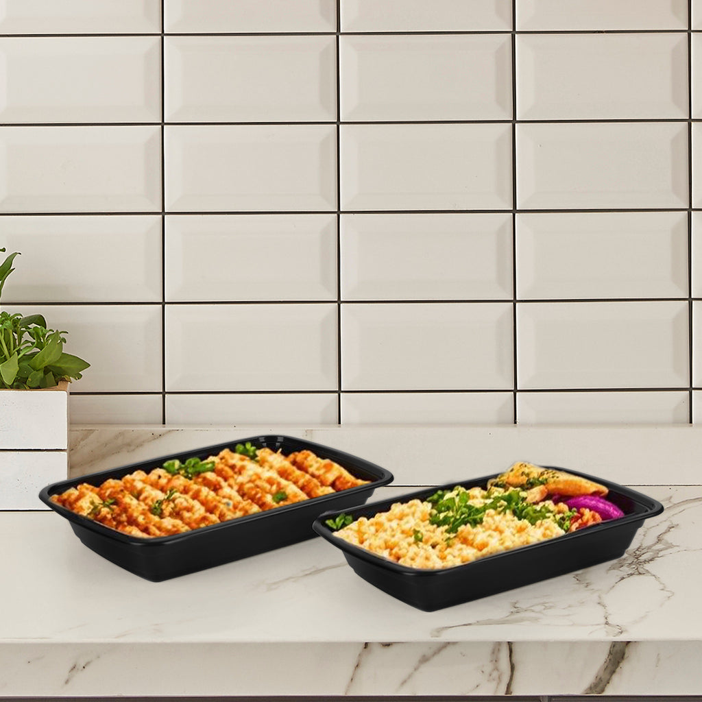 50-Pack 28oz Meal Prep Containers - Stackable Square Disposable Food Storage with Airtight Lids - Microwave & Dishwasher Safe