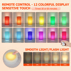 Dimmable Touch RGB Table Lamps (Set of 2)， Color Changing Night Lights with Remote Control.
