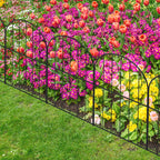 Small Arched Garden Fence 10-Pack, 16.5"H x 10ft L Metal Wire Animal Barrier for Small Dogs