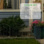 10-Panel Christmas Pattern Garden Fence - 10.4FT Metal Landscape Border with Festive Silhouettes