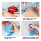 Compact Electric Food Vacuum Sealer Portable Blue Motorized Suction Device for Kitchen Use