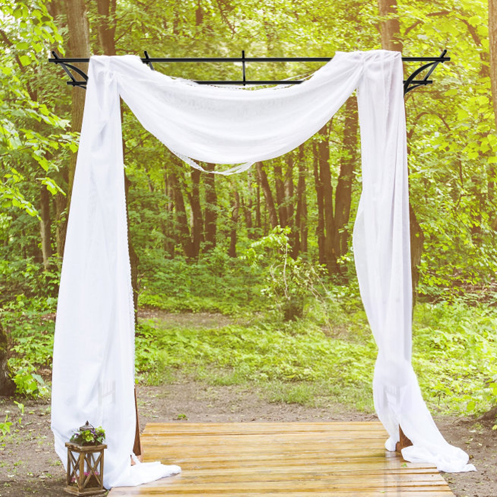 7FT Heavy Duty Metal Garden Arch Arbor - Steel Trellis for Climbing Plants & Wedding Ceremony Decor