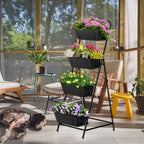 4-Tier Vertical Garden Planter Box - Freestanding Raised Bed with Drainage Holes for Patio & Yard