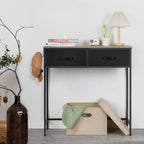 31. 5 inches Entryway Table Console Table with 2 Fabric Drawers Sofa Table Narrow Long with Side Hooks for Living Room, Couch, Hallway, Foyer, Kitchen Counter, Office