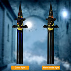 Halloween LED Bat Windsock Decoration, 53.5inch Lighted Hanging Witch Hat Wind Sock for Outdoor Yard, Porch & Party Decor