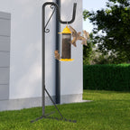 2-Pack 92-Inch Adjustable Shepherd Hooks - Heavy Duty Outdoor Garden Plant Hangers - Metal Bird Feeder Pole with 3-Prong Base for Lanterns
