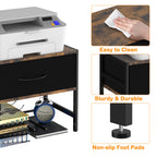 Desktop Printer Stand with Large Fabric Storage Drawer