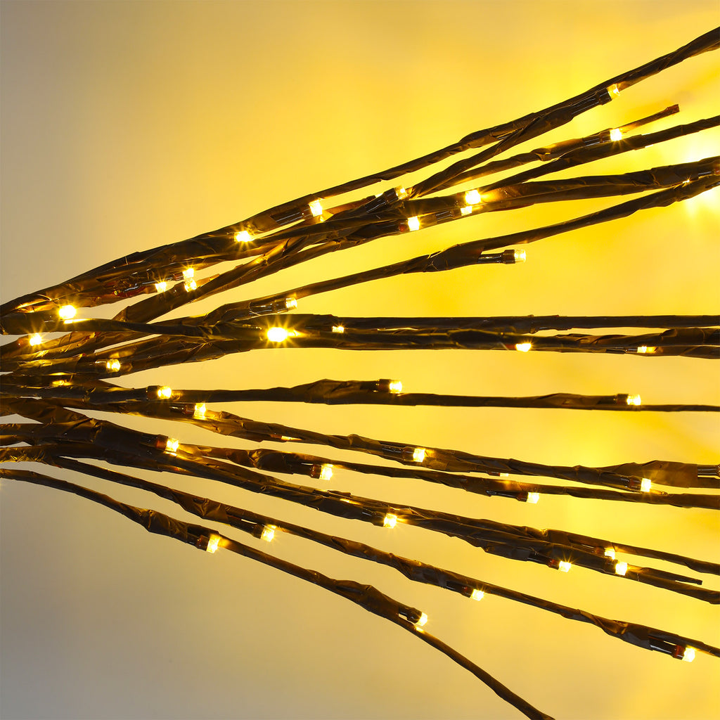 Set of 5 LED Willow Branch Lights - Battery Operated Realistic Twig Fairy Lighting for Interior Home Decor and Ambient Illumination