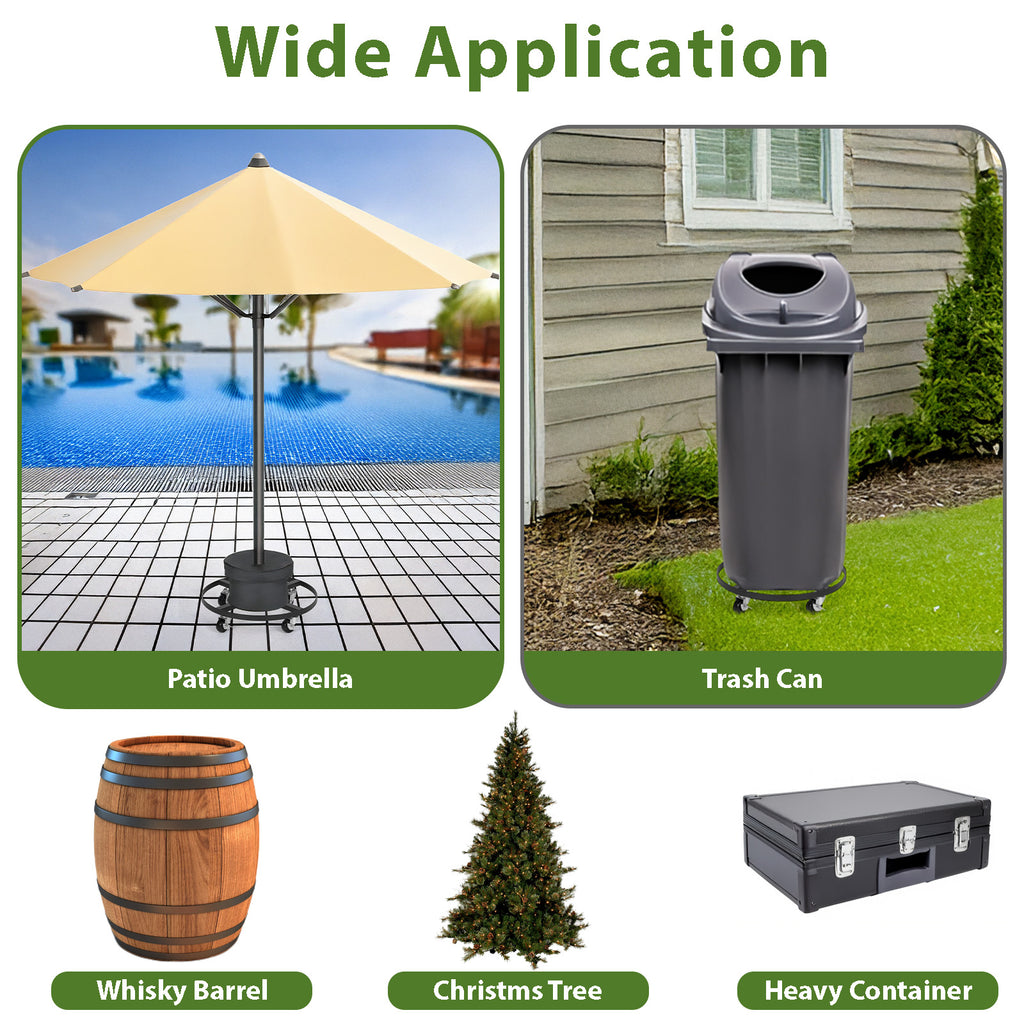 2-Pack Heavy Duty Metal Plant Caddy with 360Â¡Ã£ Wheels