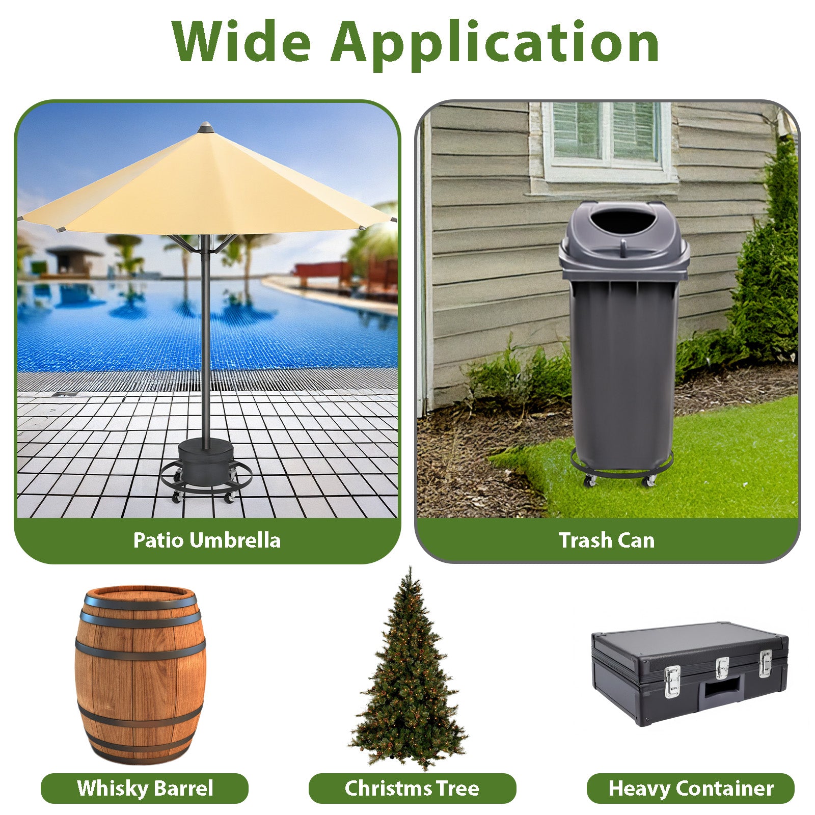 2-Pack Heavy Duty Metal Plant Caddy with 360Â¡Ã£ Wheels