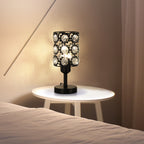 Set of 2 Crystal Bedside Lamp Small Crystal Table Lamp Black Crystal Lamps with Sunflower Diamond for Living Room Bedroom Nightstand Reading Room