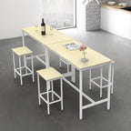 Bar Table and Chairs Set for 2, Industrial Kitchen Dining Bar Table with 2 Stools 3 Piece Rectangular Breakfast Bar Table Set