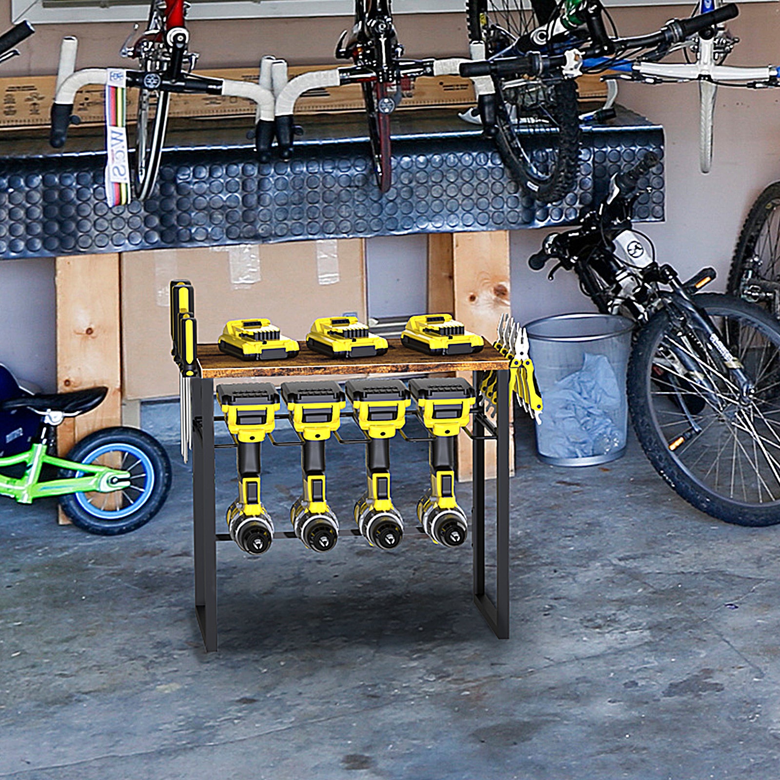 Power Tool Organizer w/Drill Holder Utility Rack Garage Storage Rack Heavy Duty