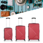 3 Piece Luggage Set, ABS Hardside Spinner Suitcases with TSA Lock, 20 /24/28 Inch Lightweight Travel Trolley Bags, Red