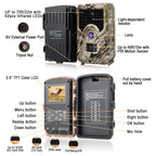 1080P HD Trail Game Camera - 12MP Motion Activated Hunting Camera with 120Â¡Ã£ Wide Angle & Night Vision - IP45 Waterproof for Wildlife