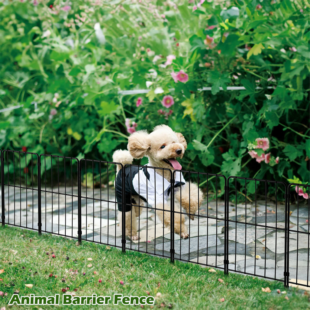 35-Pack Square Garden Fence, 22"H x 37ft L Rust-Resistant Metal Animal Barrier for Large Yards