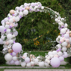 6.6ft Wreath Stand, Photographic Background Stand, Metal Circle Balloon Arch Kit, Suitable for Wedding, Party Background Decoration, Birthday Anniversary, Bridal Decoration, Gold, White