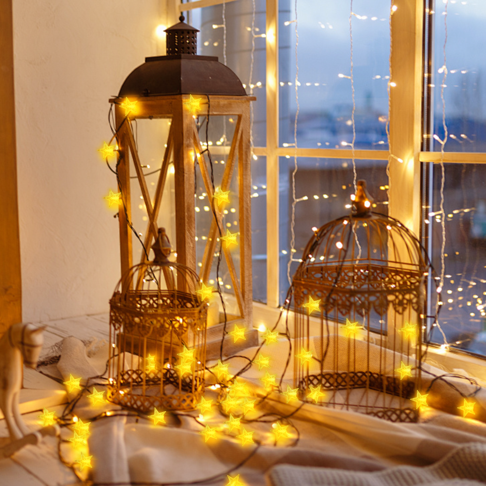100 LED Star String Lights with Remote,39FT Fairy Star Lights Christmas Lights for Valentine, Christmas Twinkle Lights USB Powered for Indoor Bedroom Party Wedding Decor, Warm White & Multicolor