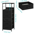 Black Fabric Dresser with 5 Drawers - Sturdy Steel Frame & Wood Top, Multi-Use Organizer