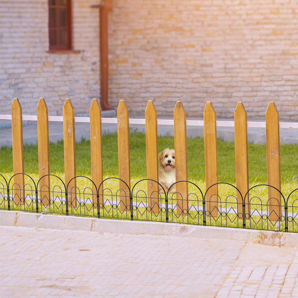 35-Panel Garden Fence Border - Arch & Diamond Design No-Dig Animal Barrier - Decorative Metal Fencing for Patio & Lawn