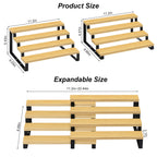 Heavy-Duty Bamboo Step Shelf Organizer | Expandable 3-to-4 Tier Spice Rack for Pantry & Countertop
